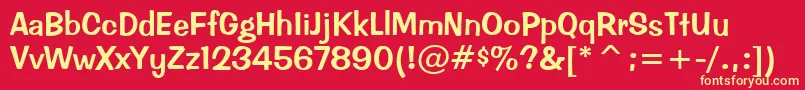 ImpressBt Font – Yellow Fonts on Red Background