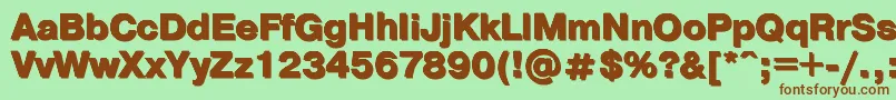 Ptpra11 Font – Brown Fonts on Green Background