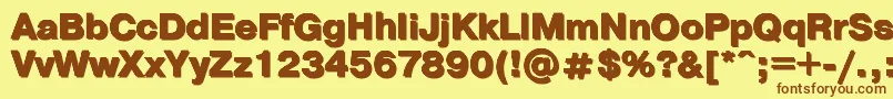 Ptpra11 Font – Brown Fonts on Yellow Background