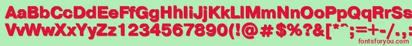 Ptpra11-Schriftart – Rote Schriften auf grünem Hintergrund