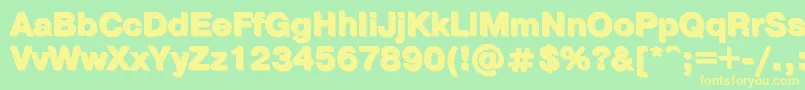 Ptpra11 Font – Yellow Fonts on Green Background