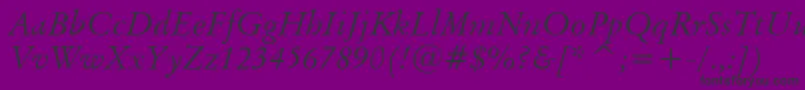 OriginalGaramondItalicBt Font – Black Fonts on Purple Background