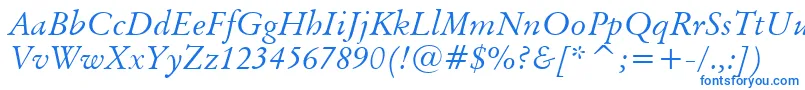 OriginalGaramondItalicBt Font – Blue Fonts on White Background