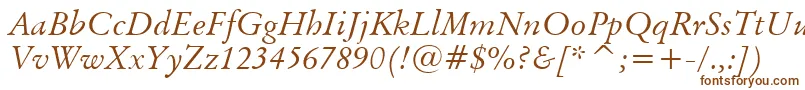 OriginalGaramondItalicBt Font – Brown Fonts on White Background