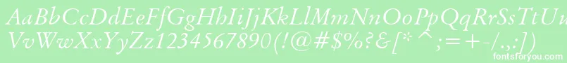 OriginalGaramondItalicBt Font – White Fonts on Green Background