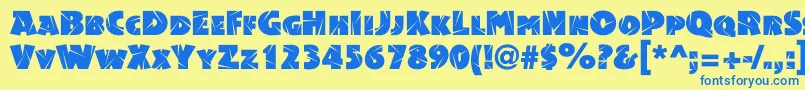 Acsiomashockc Font – Blue Fonts on Yellow Background