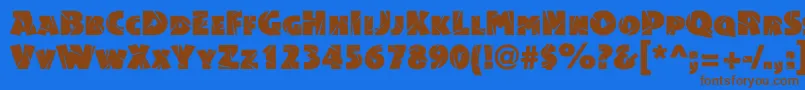 Acsiomashockc Font – Brown Fonts on Blue Background