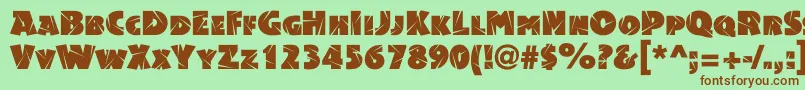 Acsiomashockc Font – Brown Fonts on Green Background