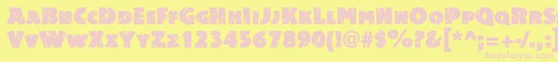 Acsiomashockc Font – Pink Fonts on Yellow Background