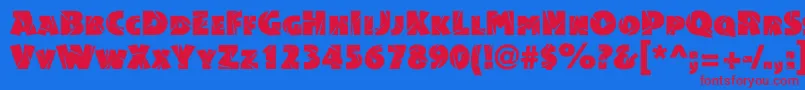 Acsiomashockc Font – Red Fonts on Blue Background