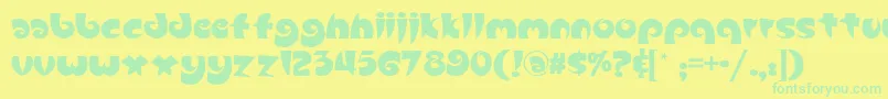 Slugfestnf-Schriftart – Grüne Schriften auf gelbem Hintergrund