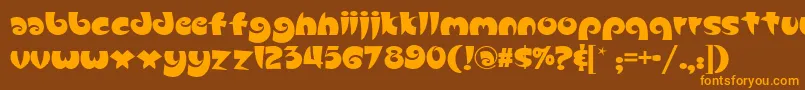 Slugfestnf Font – Orange Fonts on Brown Background