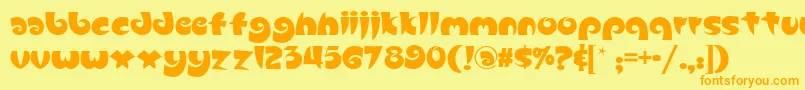 フォントSlugfestnf – オレンジの文字が黄色の背景にあります。