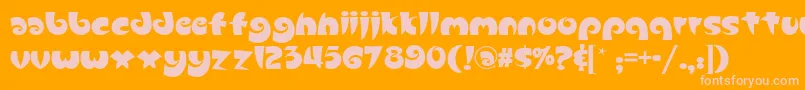 Slugfestnf-Schriftart – Rosa Schriften auf orangefarbenem Hintergrund