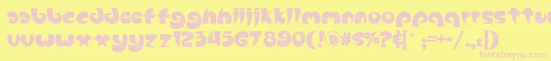 Шрифт Slugfestnf – розовые шрифты на жёлтом фоне