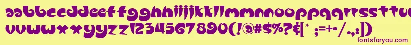 Slugfestnf Font – Purple Fonts on Yellow Background