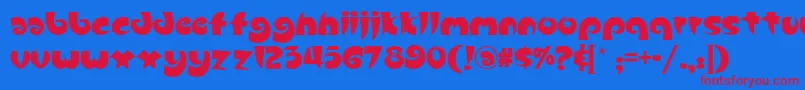 Slugfestnf Font – Red Fonts on Blue Background