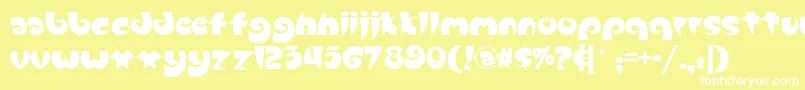 Slugfestnf-Schriftart – Weiße Schriften auf gelbem Hintergrund