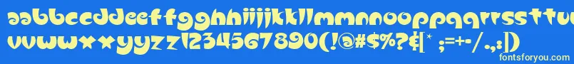 Slugfestnf Font – Yellow Fonts on Blue Background