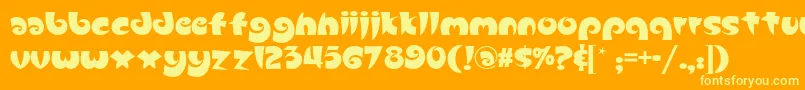 Czcionka Slugfestnf – żółte czcionki na pomarańczowym tle
