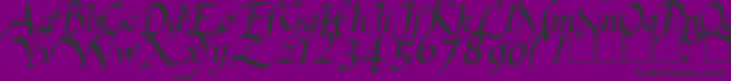 LastKingQuest-Schriftart – Schwarze Schriften auf violettem Hintergrund