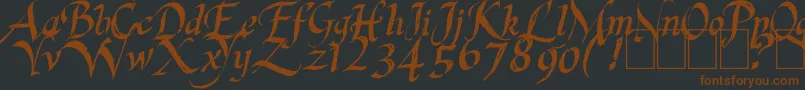 LastKingQuest Font – Brown Fonts on Black Background