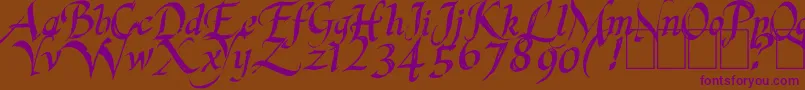 LastKingQuest Font – Purple Fonts on Brown Background