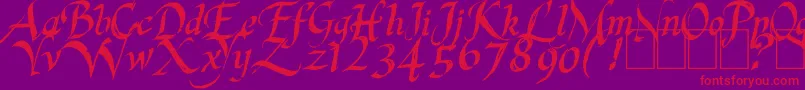 LastKingQuest Font – Red Fonts on Purple Background