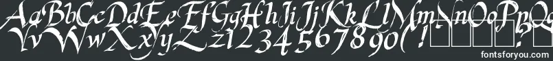 LastKingQuest-fontti – valkoiset fontit mustalla taustalla