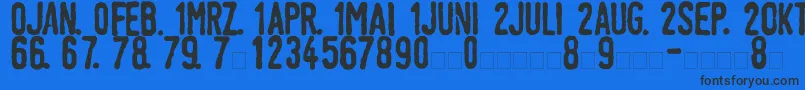 LinotypeTagesstempelDick Font – Black Fonts on Blue Background