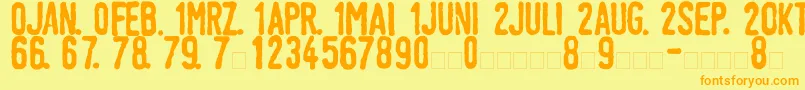 LinotypeTagesstempelDick Font – Orange Fonts on Yellow Background