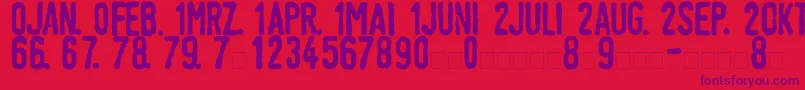 LinotypeTagesstempelDick Font – Purple Fonts on Red Background