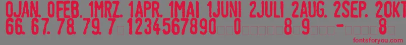 LinotypeTagesstempelDick Font – Red Fonts on Gray Background
