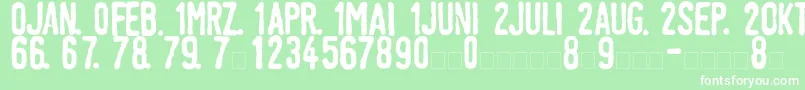 LinotypeTagesstempelDick Font – White Fonts on Green Background