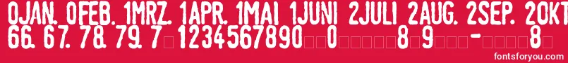 LinotypeTagesstempelDick Font – White Fonts on Red Background
