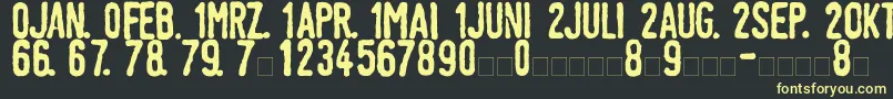 LinotypeTagesstempelDick Font – Yellow Fonts on Black Background
