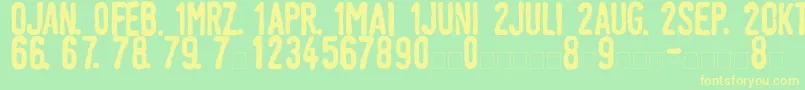 LinotypeTagesstempelDick Font – Yellow Fonts on Green Background