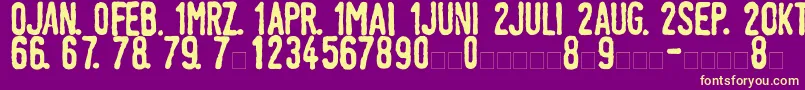 Police LinotypeTagesstempelDick – polices jaunes sur fond violet