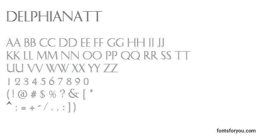 Шрифт DelphianAtt – алфавит, цифры, специальные символы