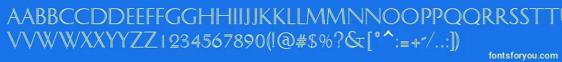 DelphianAtt Font – Yellow Fonts on Blue Background
