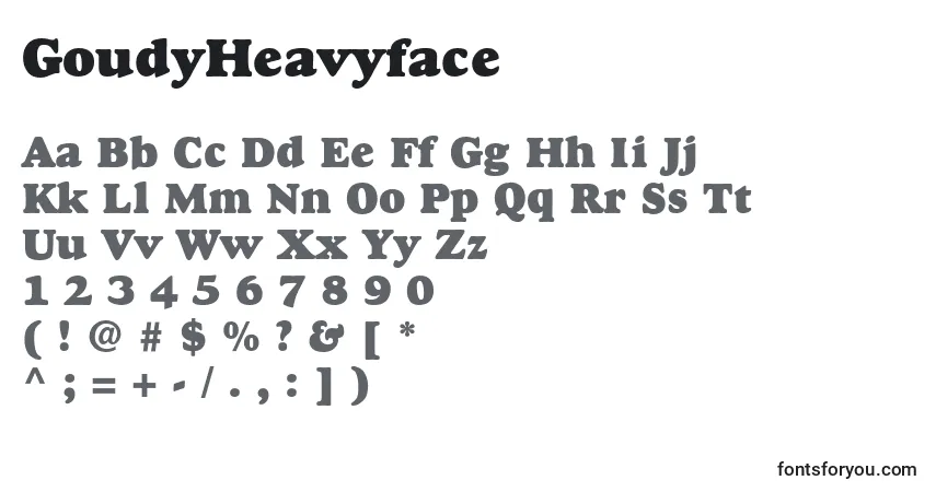 GoudyHeavyface-fontti – aakkoset, numerot, erikoismerkit