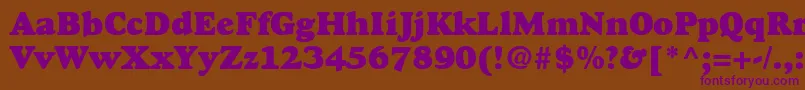 GoudyHeavyface Font – Purple Fonts on Brown Background