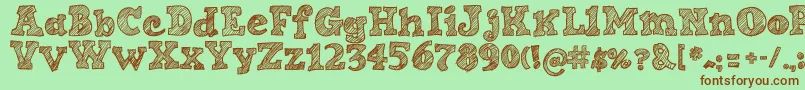 SketchNice-fontti – ruskeat fontit vihreällä taustalla