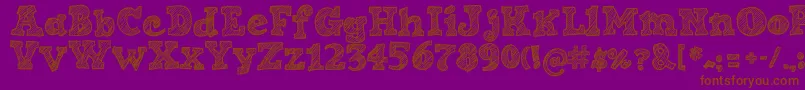 SketchNice-Schriftart – Braune Schriften auf violettem Hintergrund