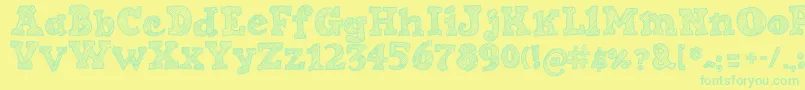 SketchNice-Schriftart – Grüne Schriften auf gelbem Hintergrund