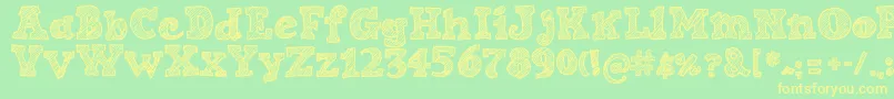 SketchNice Font – Yellow Fonts on Green Background