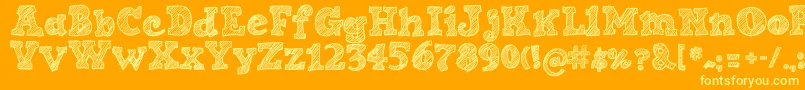 Police SketchNice – polices jaunes sur fond orange