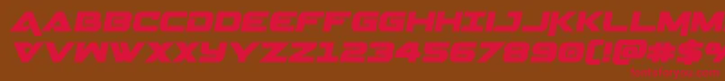 フォントGeminasemital – 赤い文字が茶色の背景にあります。