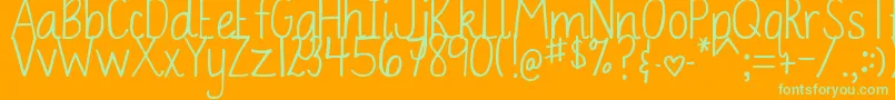 DjbBailey Font – Green Fonts on Orange Background