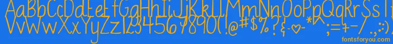 DjbBailey Font – Orange Fonts on Blue Background